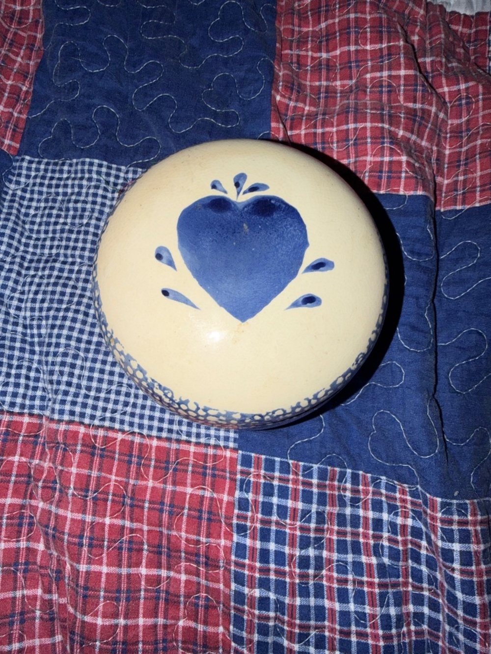 Vintage blue heart jar